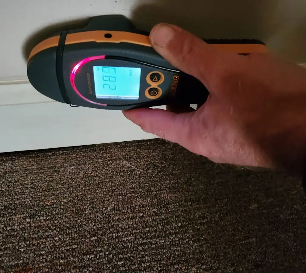 Moisture detection at baseboard during Mold Inspection & Testing in Progreso